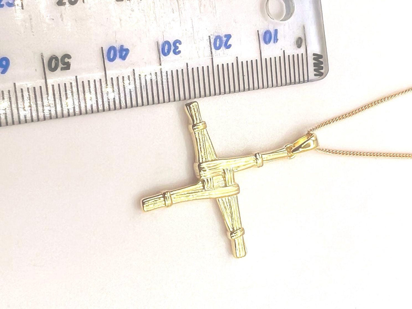 Large Saint Bridget’s Cross from Galway Ireland , made from Sterling Silver and plated with a thick 20 mil 14 ,’ct Gold .