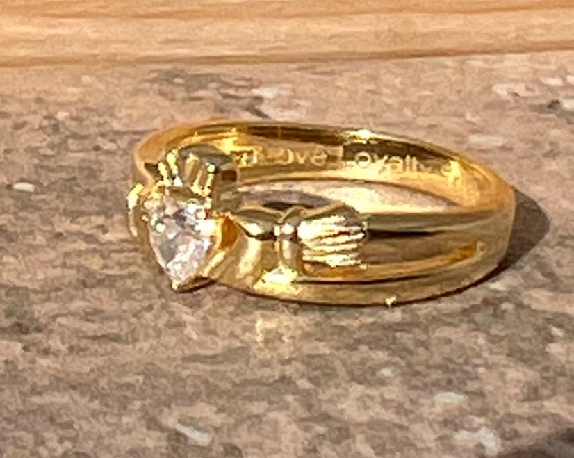 Highest Quality Irish Crossover Claddagh ring .