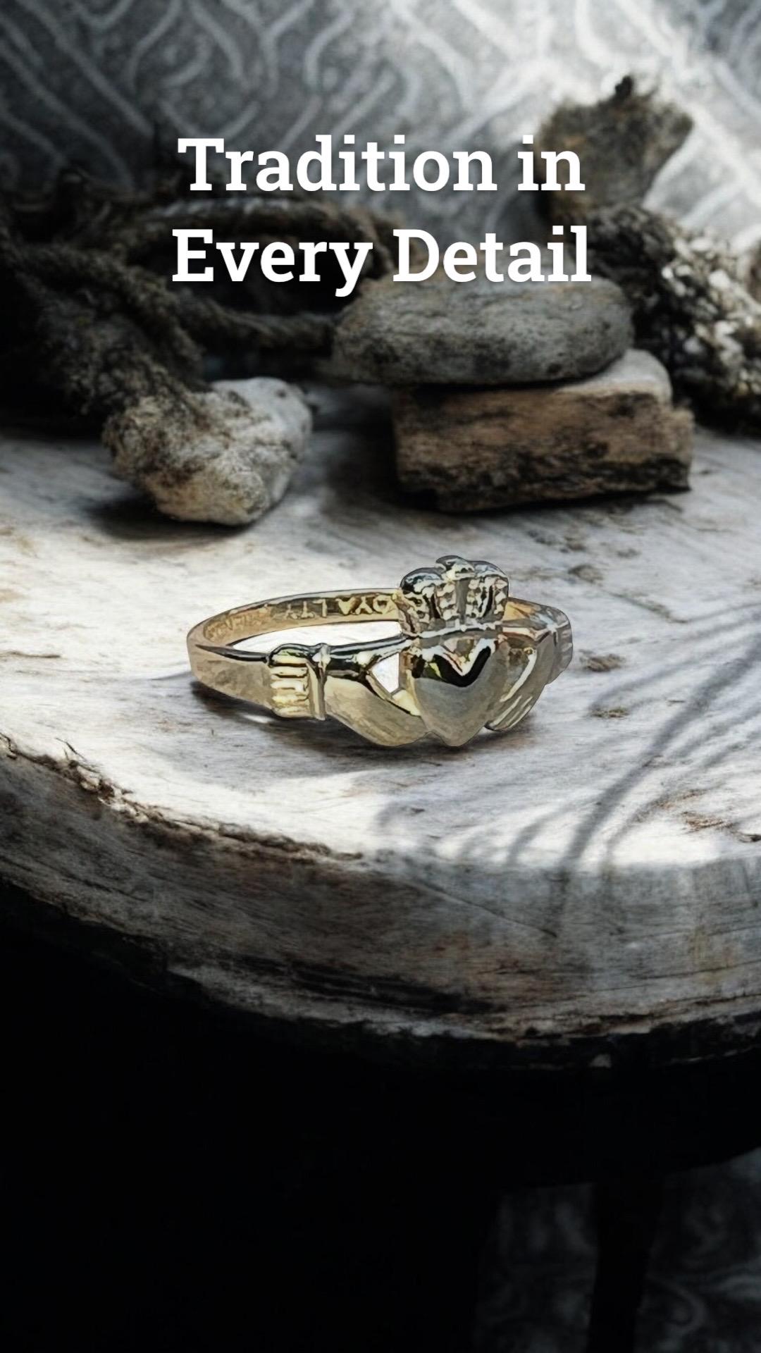 Original 14 ct Gold heavy coated Sterling Silver Claddagh Ring , with free  National and international registered post .