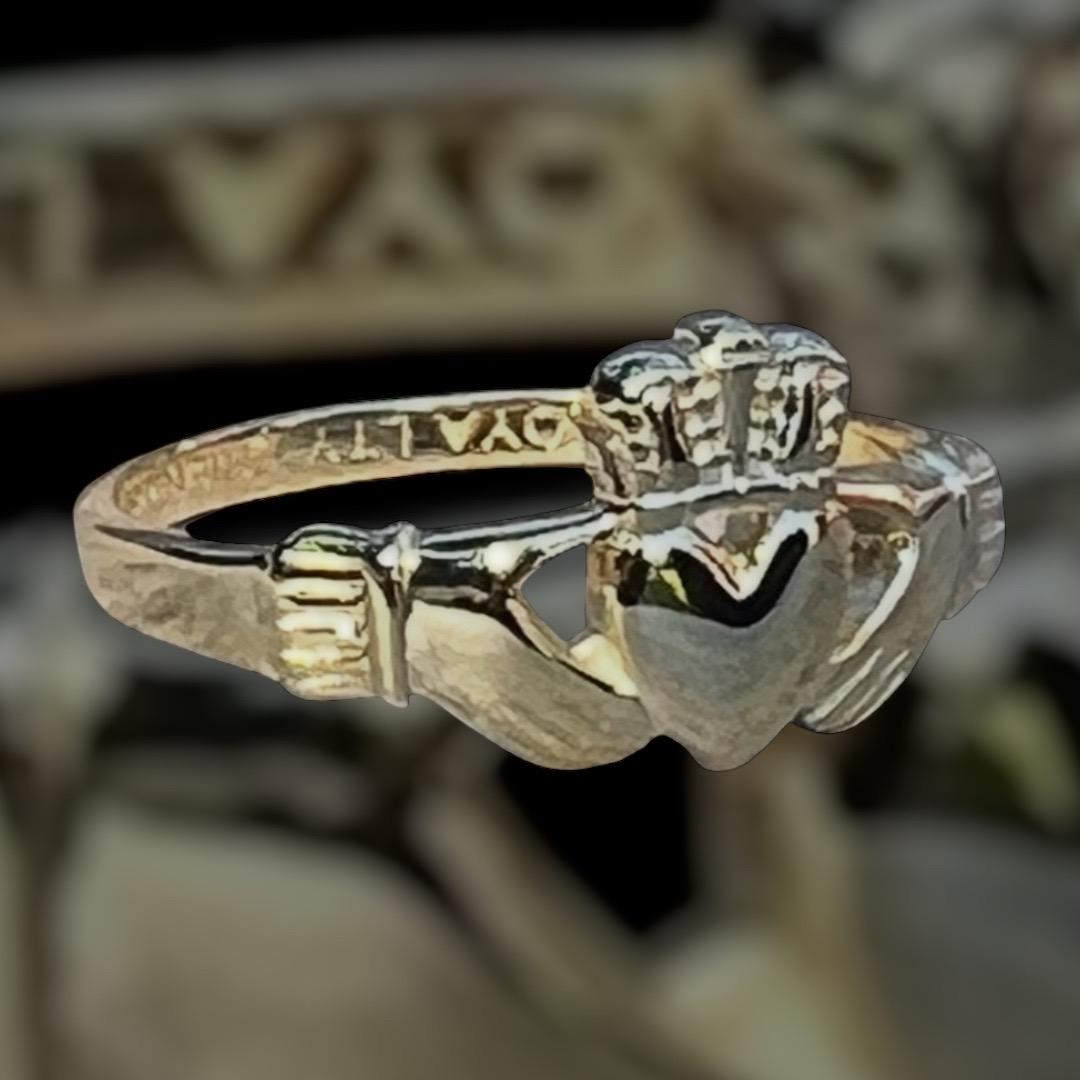 Original 14 ct Gold heavy coated Sterling Silver Claddagh Ring , with free  National and international registered post .