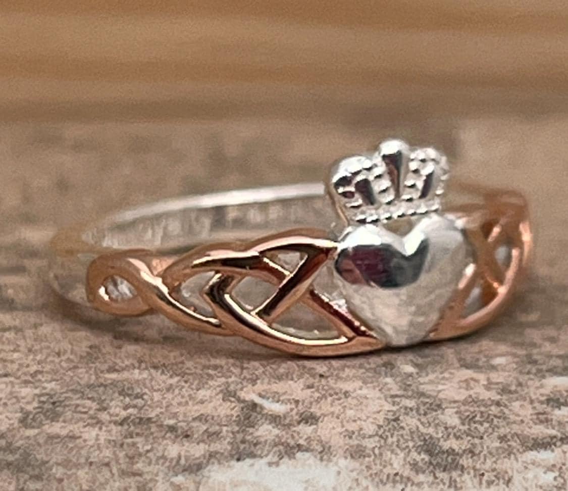 Silver trinity claddagh ring