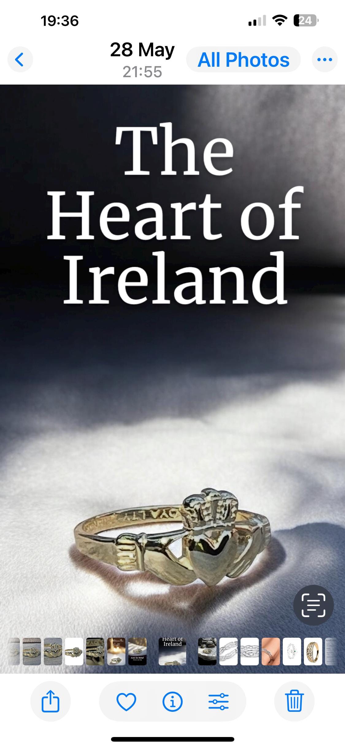 Original 14 ct Gold heavy coated Sterling Silver Claddagh Ring , with free  National and international registered post .