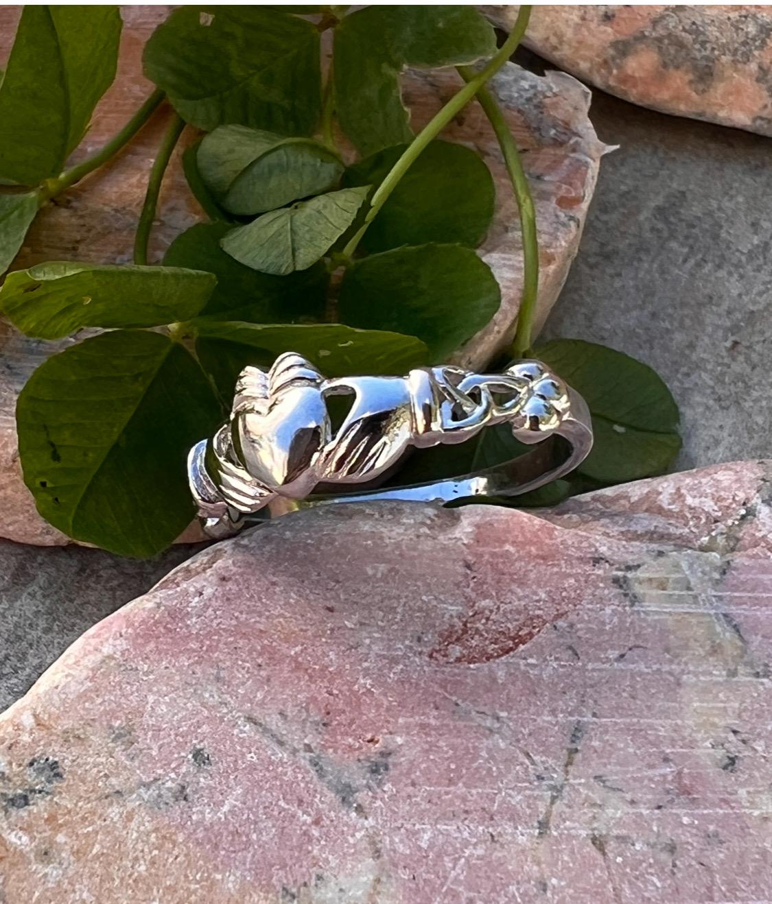 Celtic weave 2 tone Claddagh studs