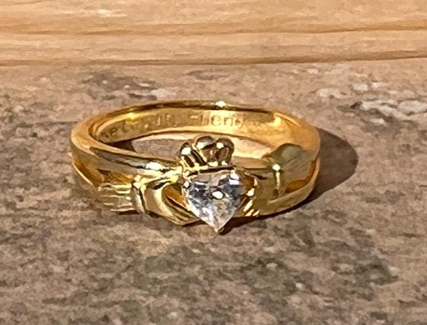 Highest Quality Irish Crossover Claddagh ring .