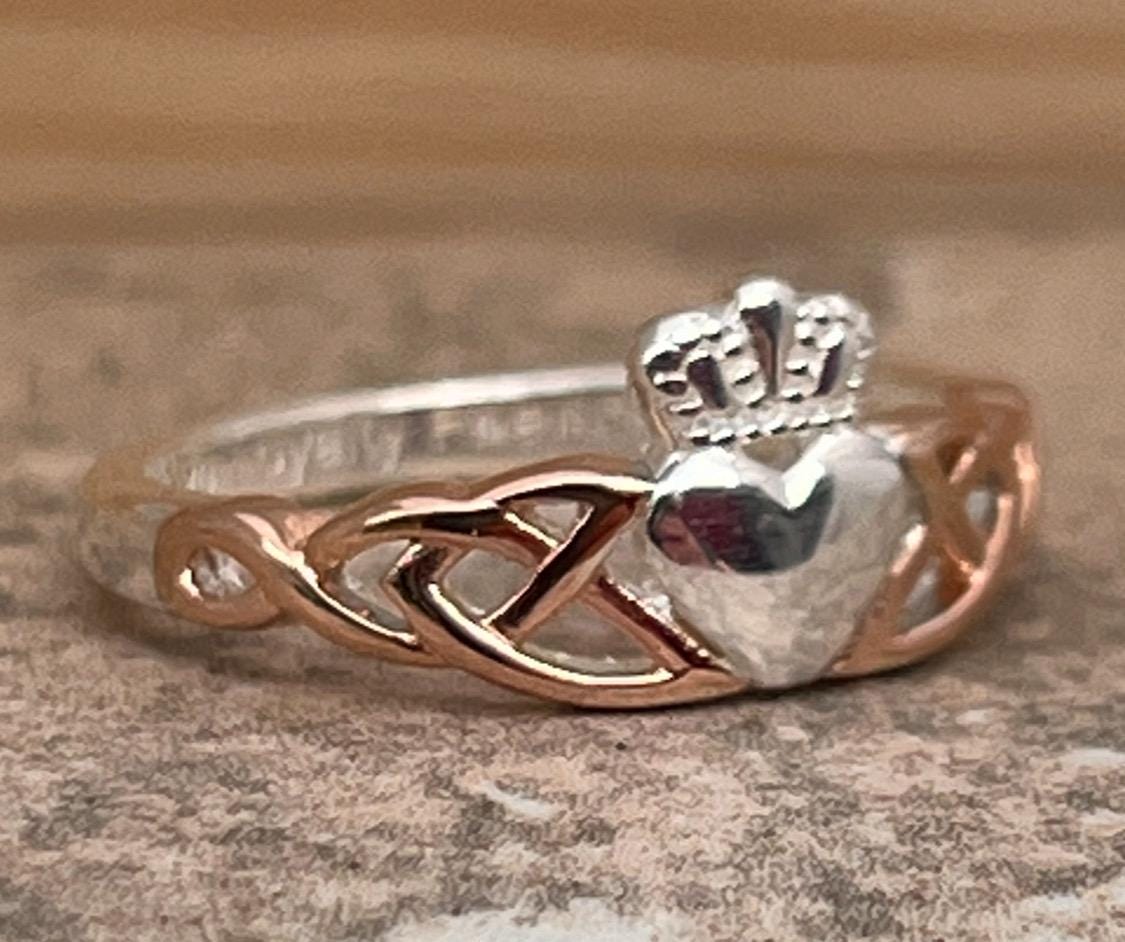 Silver trinity claddagh ring