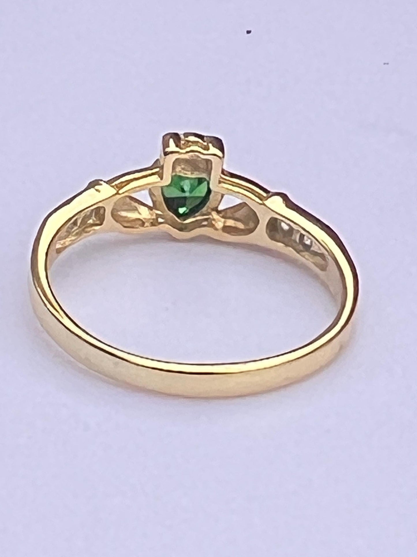 Emerald Isle Princess 14 ct on Sterling Silver Claddagh Ring