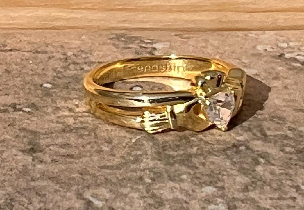 Highest Quality Irish Crossover Claddagh ring .