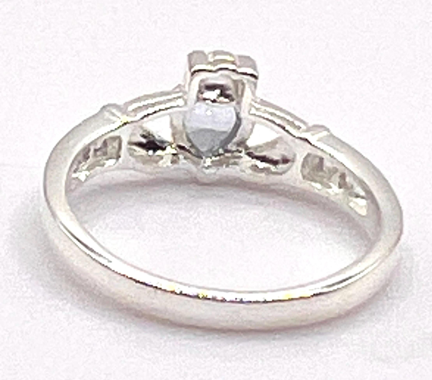 Claddagh Birthstone ring . March ,Aquamarine set in Sterling Silver locally made in Galway Ireland , Available in all 12 Birthstone Colours