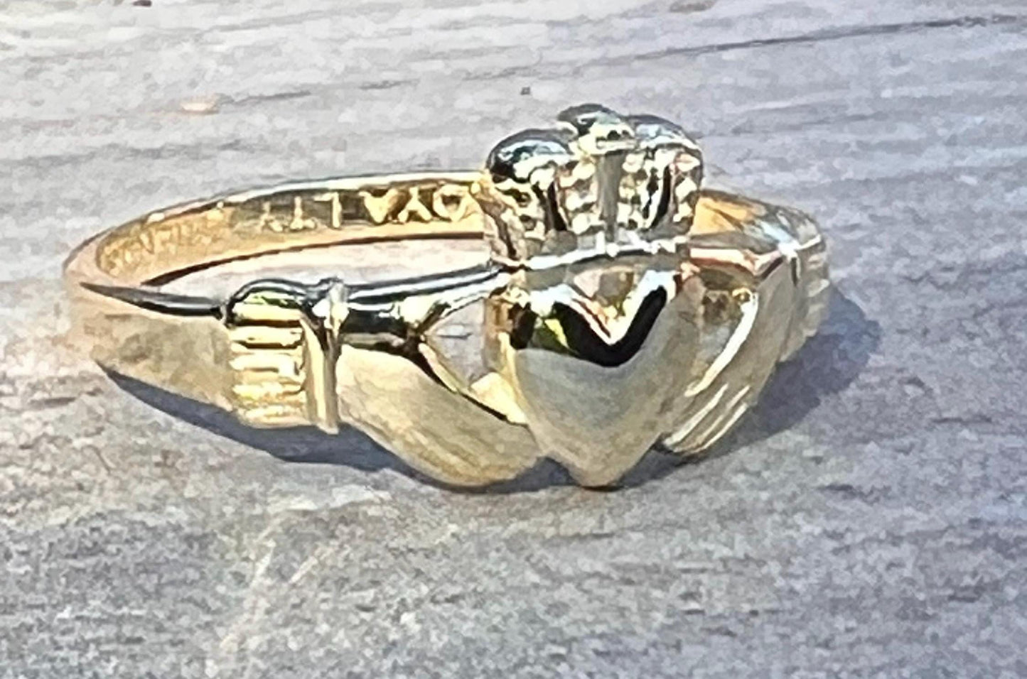 Original 14 ct Gold heavy coated Sterling Silver Claddagh Ring , with free  National and international registered post .