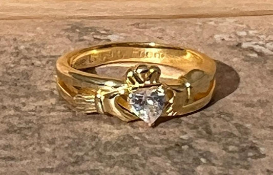 Highest Quality Irish Crossover Claddagh ring .