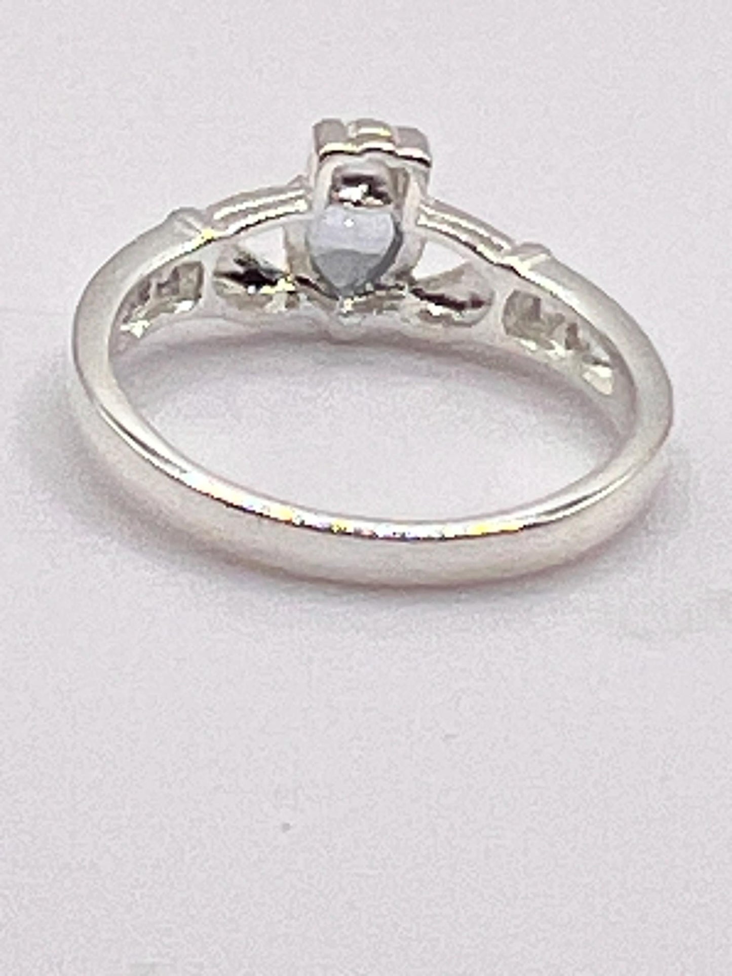 Claddagh Birthstone ring . March ,Aquamarine set in Sterling Silver locally made in Galway Ireland , Available in all 12 Birthstone Colours
