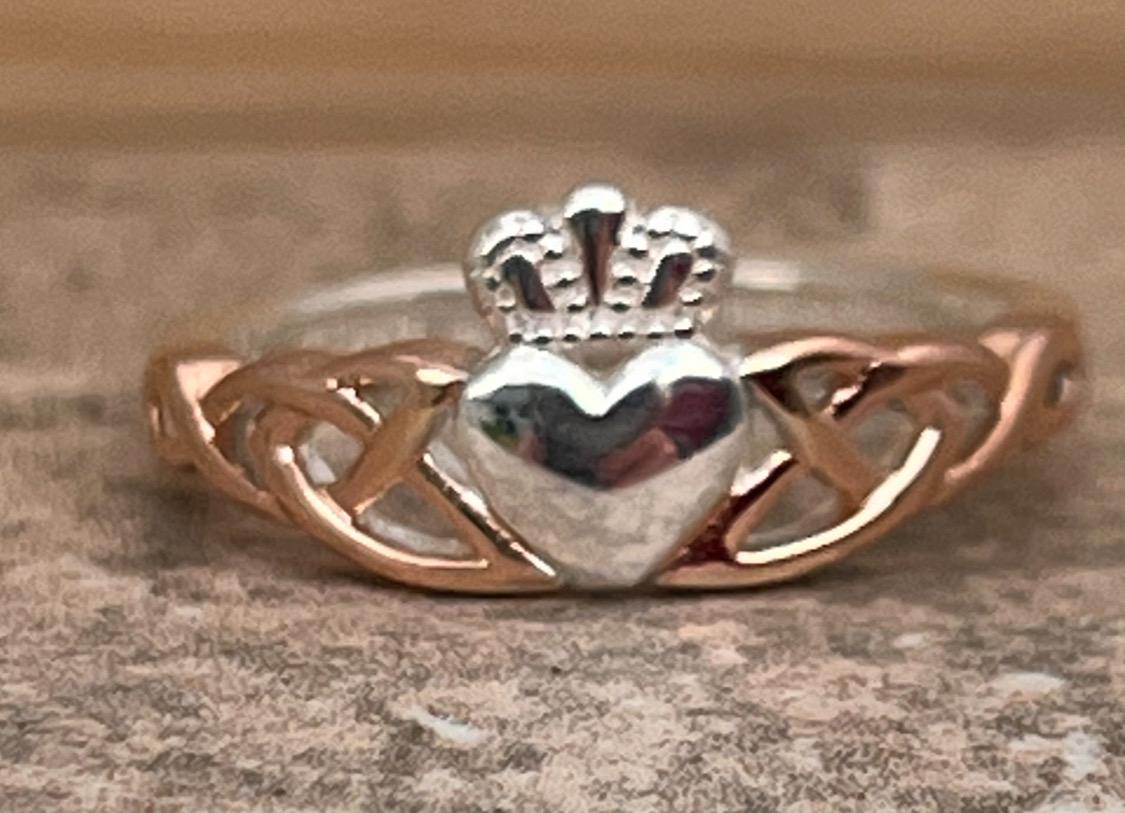 Silver trinity claddagh ring