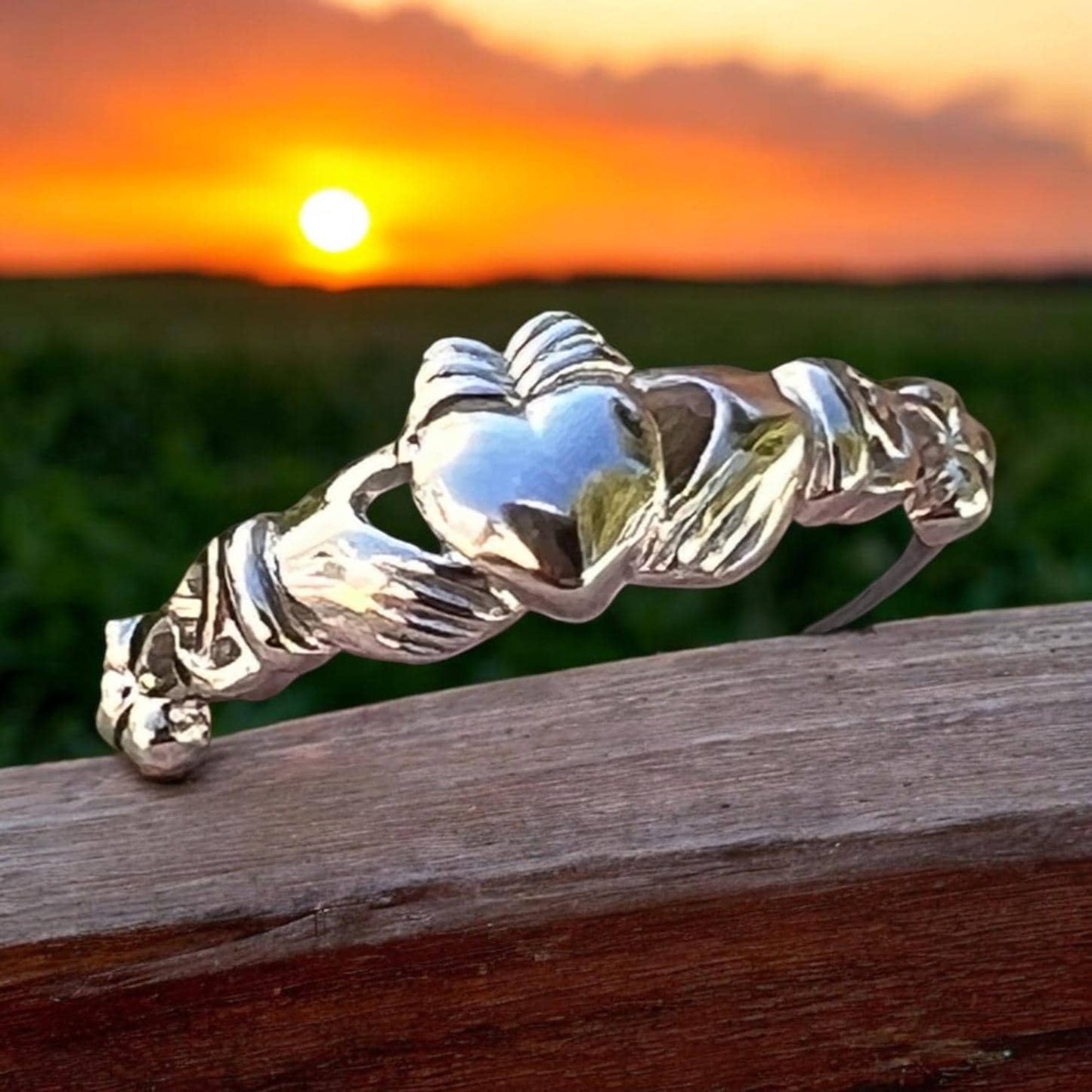 Celtic weave 2 tone Claddagh studs