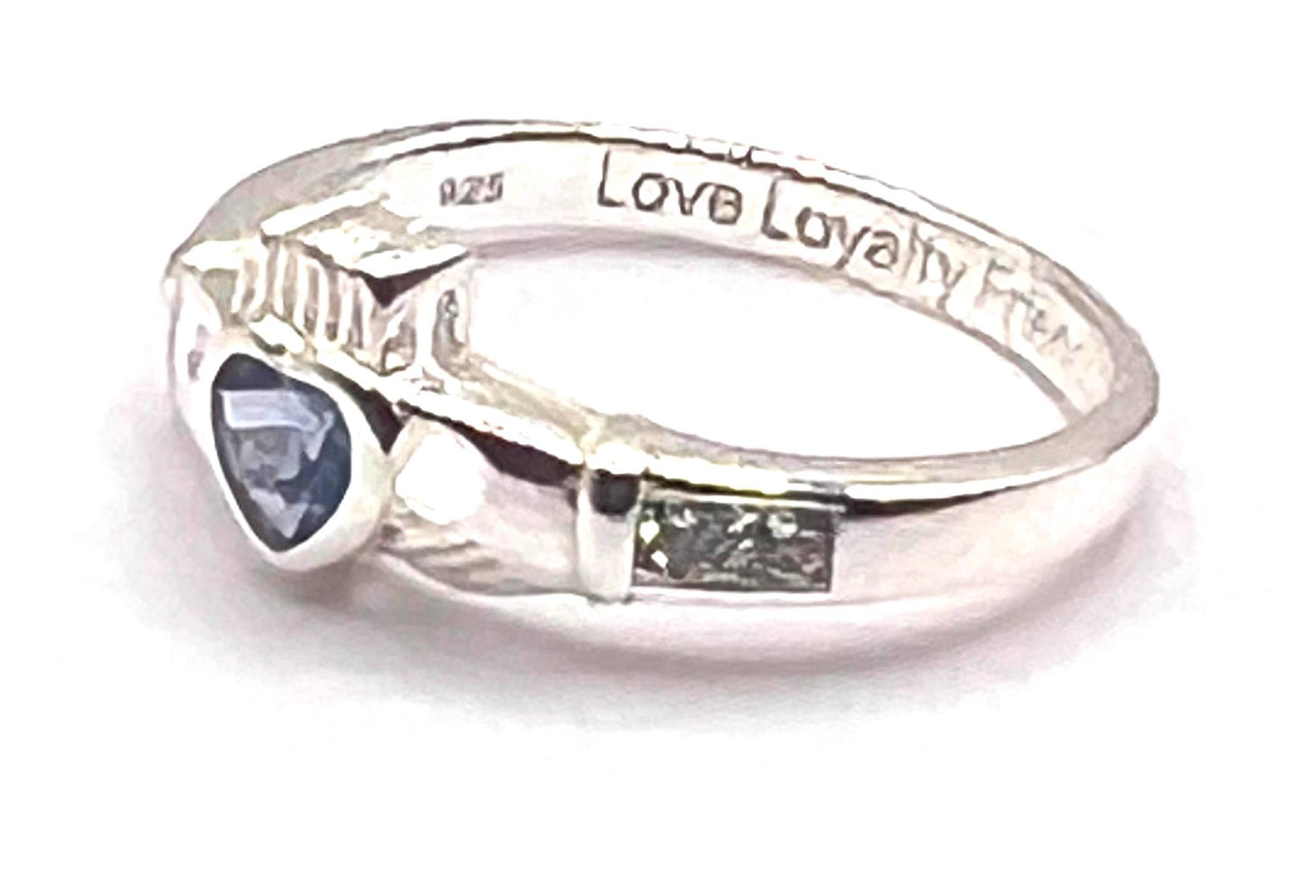 Claddagh Birthstone ring . March ,Aquamarine set in Sterling Silver locally made in Galway Ireland , Available in all 12 Birthstone Colours